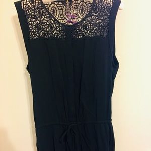 LOFT Black lace romper
